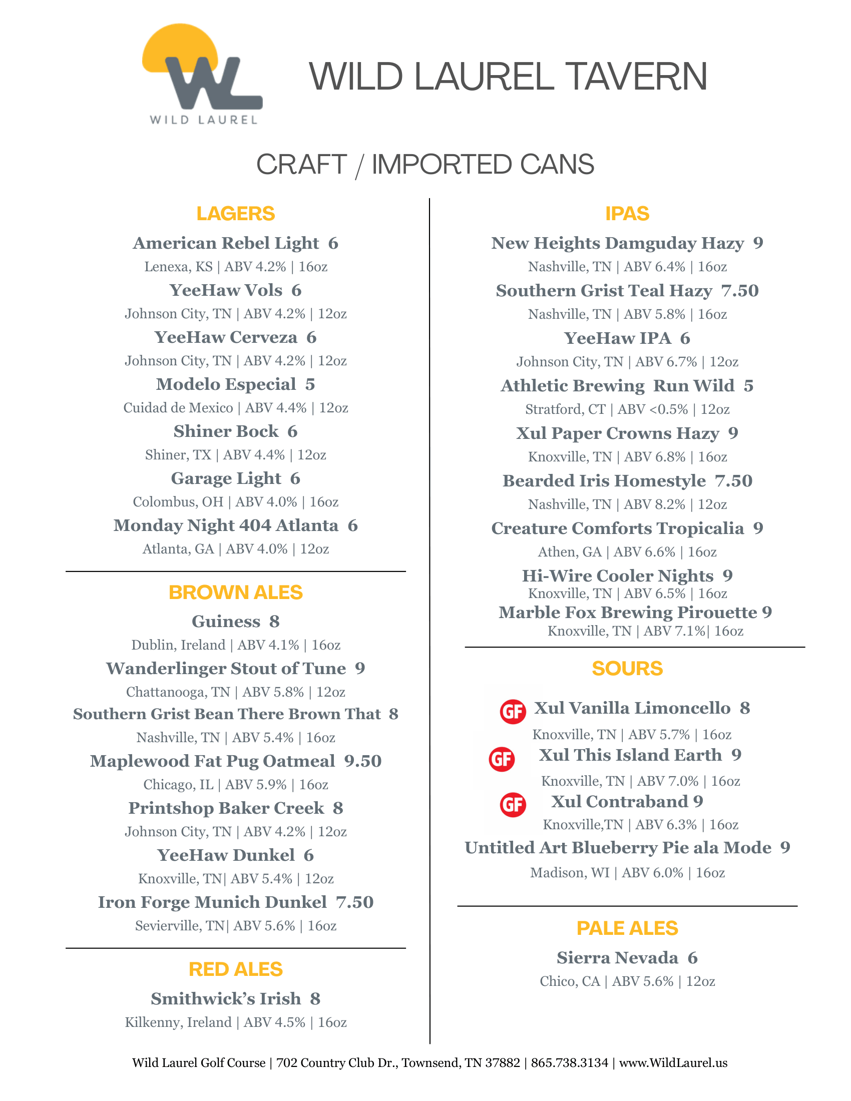 WILD LAUREL TAVERN 